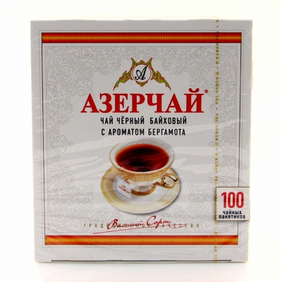 АЗЕРЧАЙ  черн.*100пак   (Бергамот)12шт  б/конв