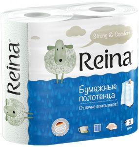 ПОЛОТЕНЦА бумажные REINA 2сл*2шт/уп  /12шт