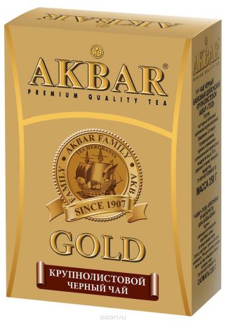 Акбар GOLD чай  250г*7шт  Красно-Золотой средний лист