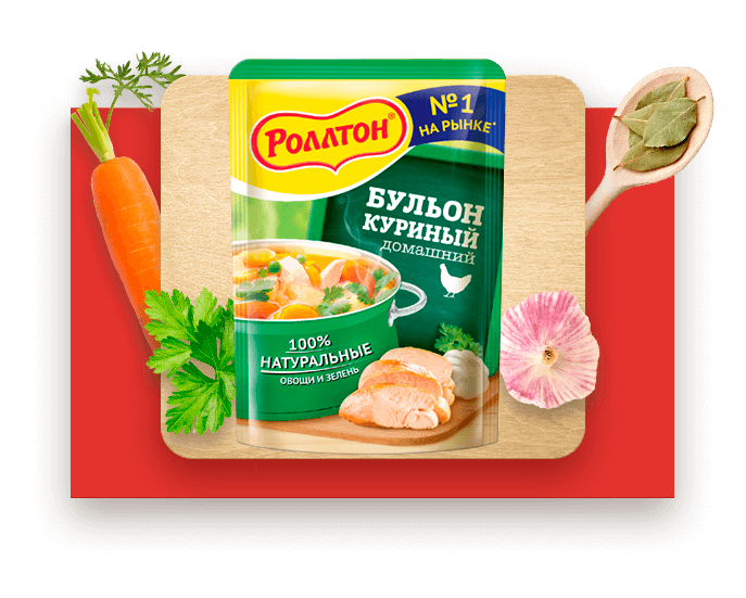 Бульон "Роллтон" 90гр куриный Домашний *24