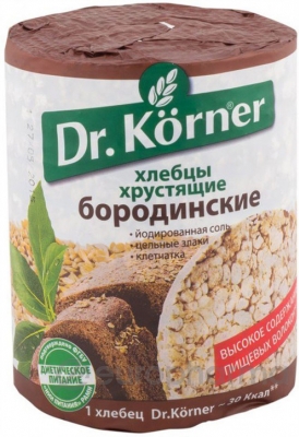Хлебцы  Dr.Korner "БОРОДИНСКИЕ"  100гр  20шт