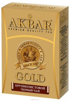 Акбар GOLD чай  250г*7шт  Красно-Золотой средний лист